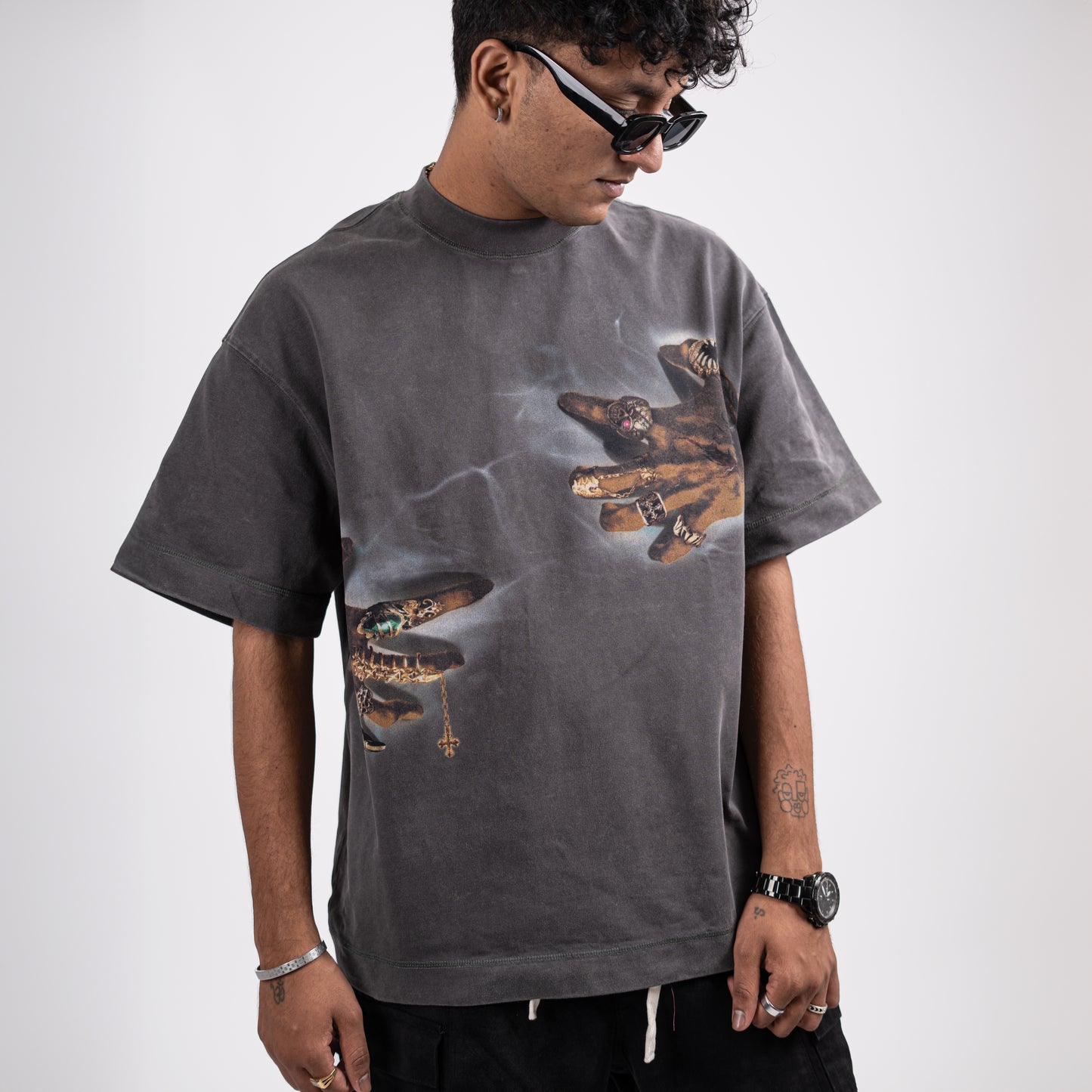 Men's Oversized Graphic Tee - Artistic Print