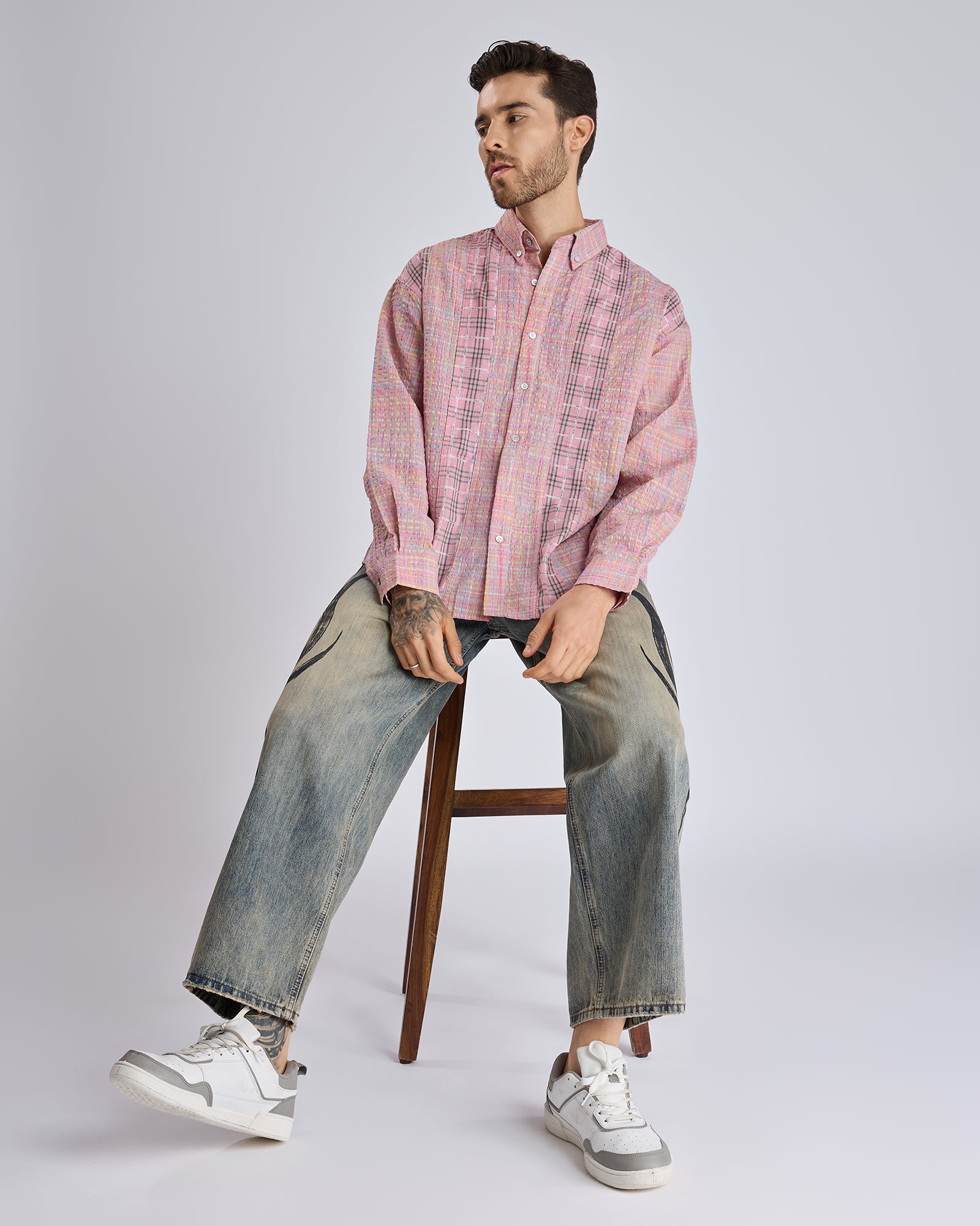 TEXTURED CHECK SHIRT