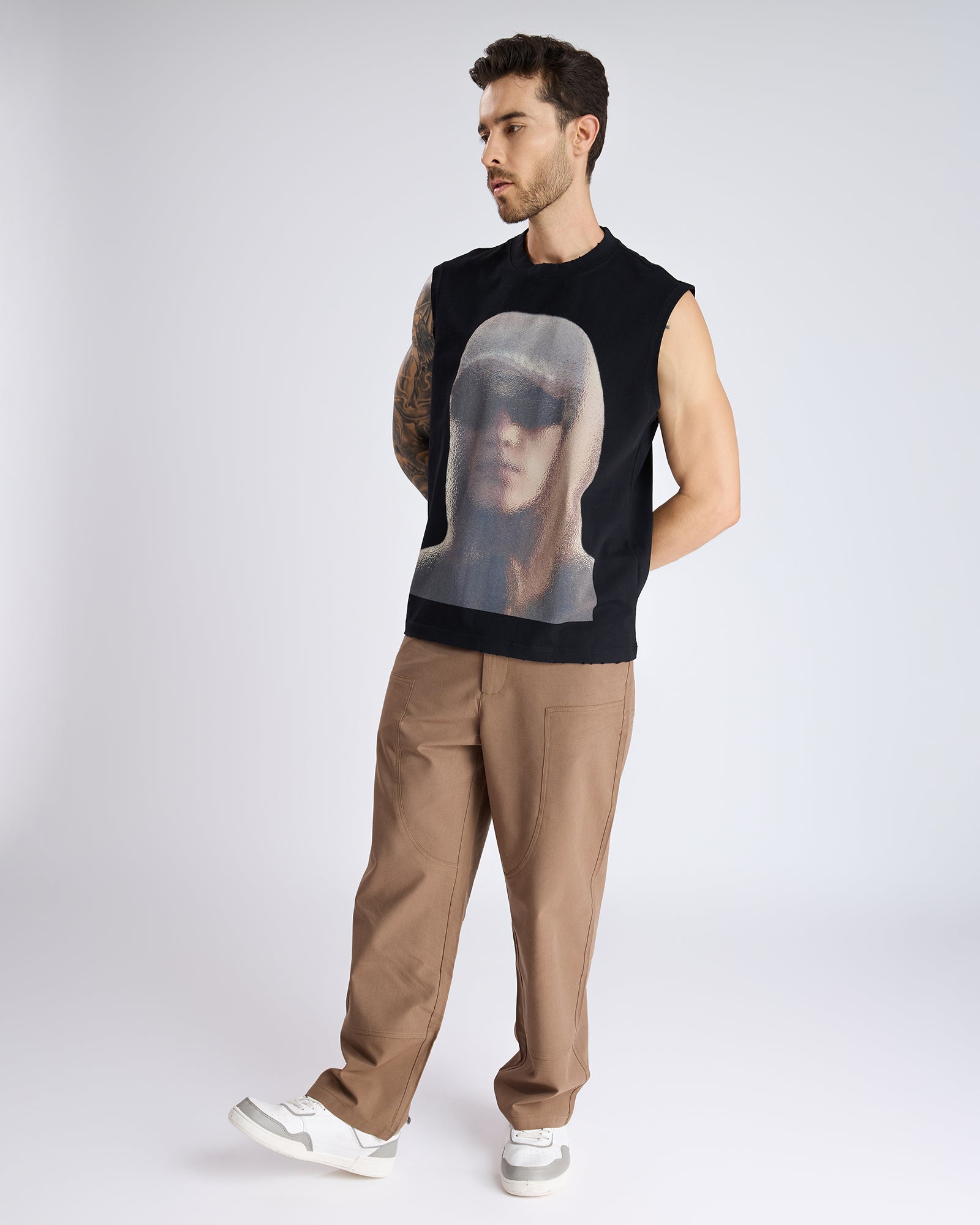 DISTORTED PRINT TANK T-SHIRT