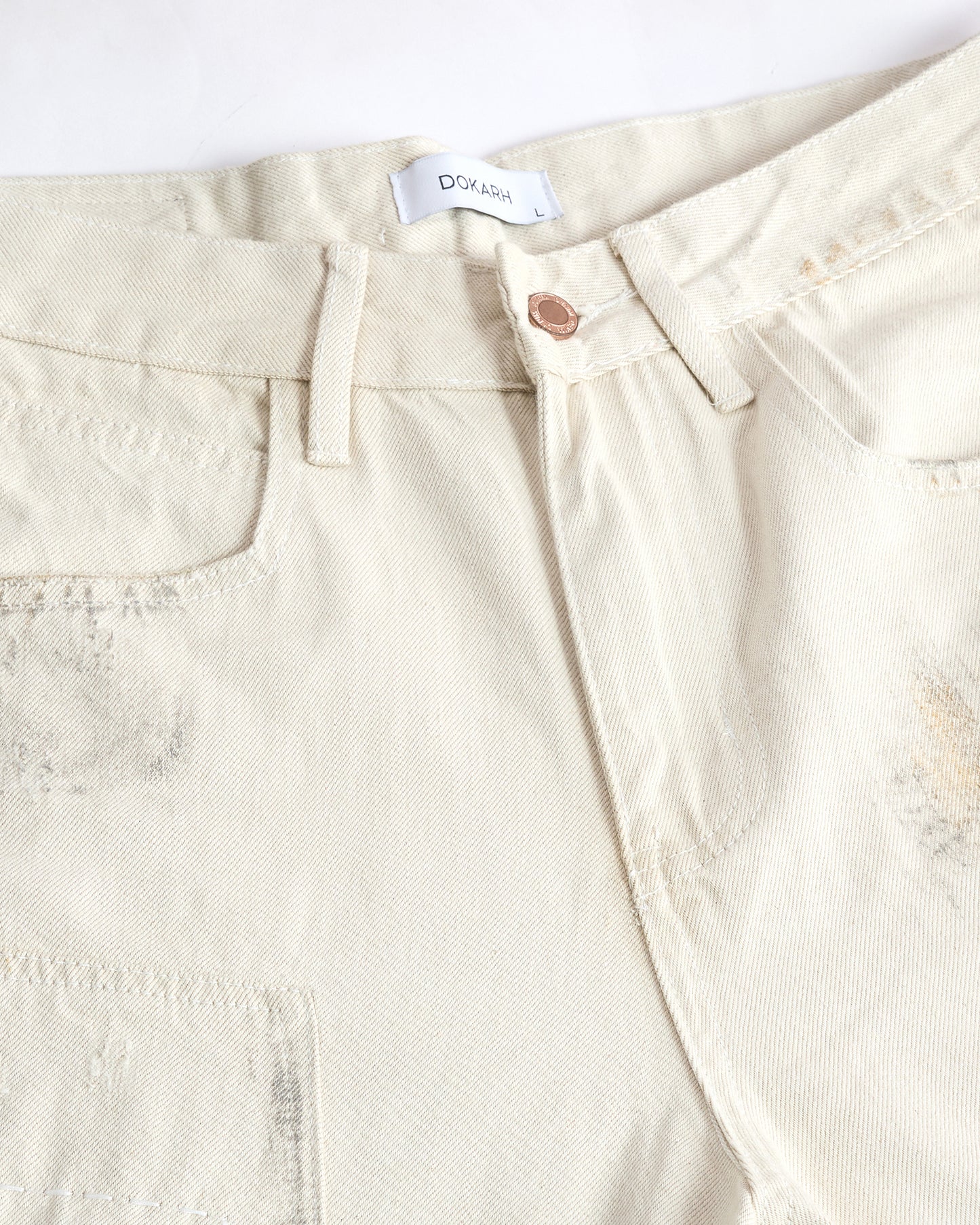STRAIGHT-LEG JEANS WITH PATCHWORK DETAIL