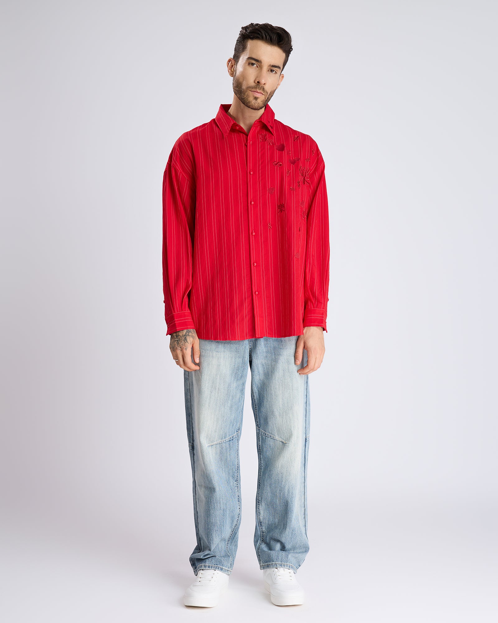 EMBROIDERED STRIPED SHIRT