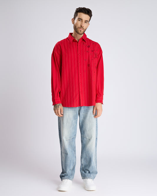 EMBROIDERED STRIPED SHIRT
