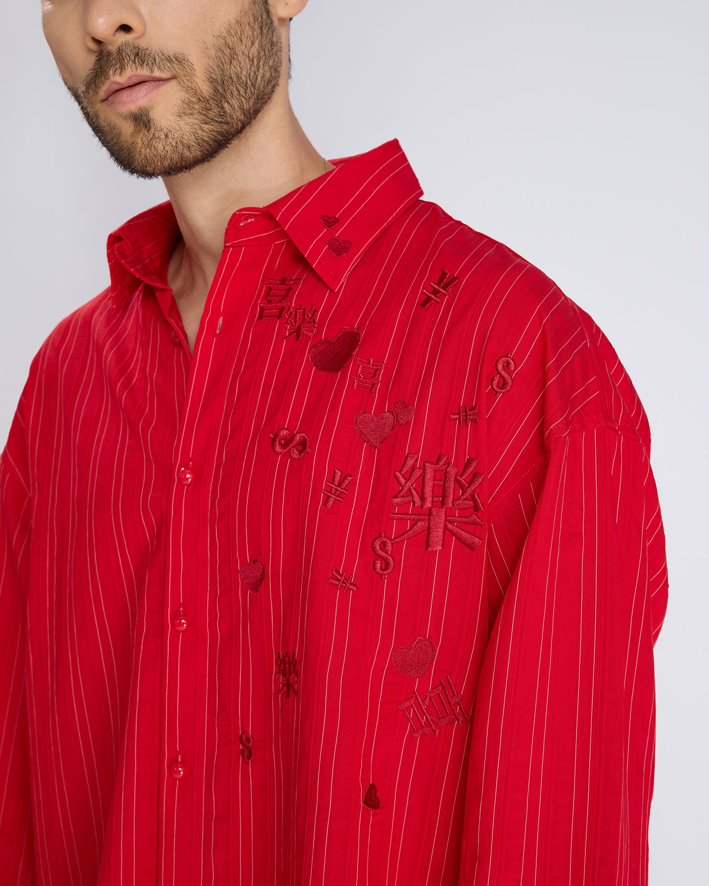 EMBROIDERED STRIPED SHIRT