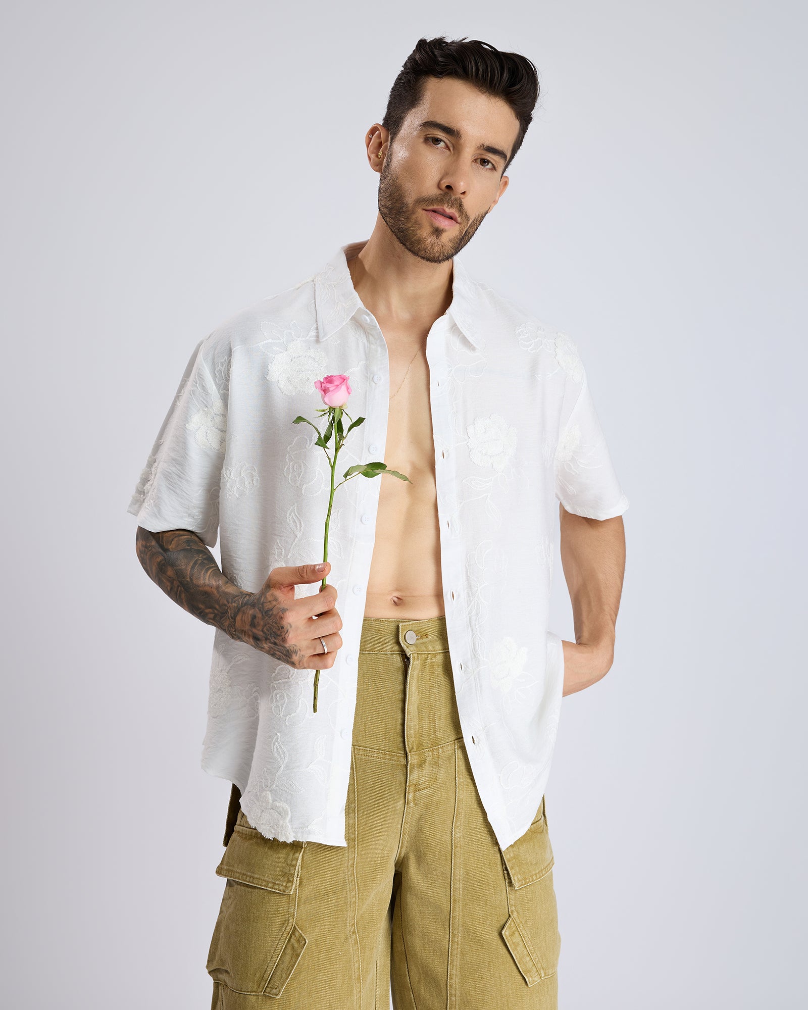 TEXTURED FLORAL SHIRT