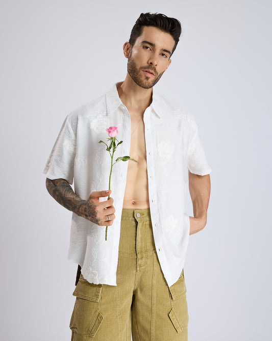 TEXTURED FLORAL SHIRT
