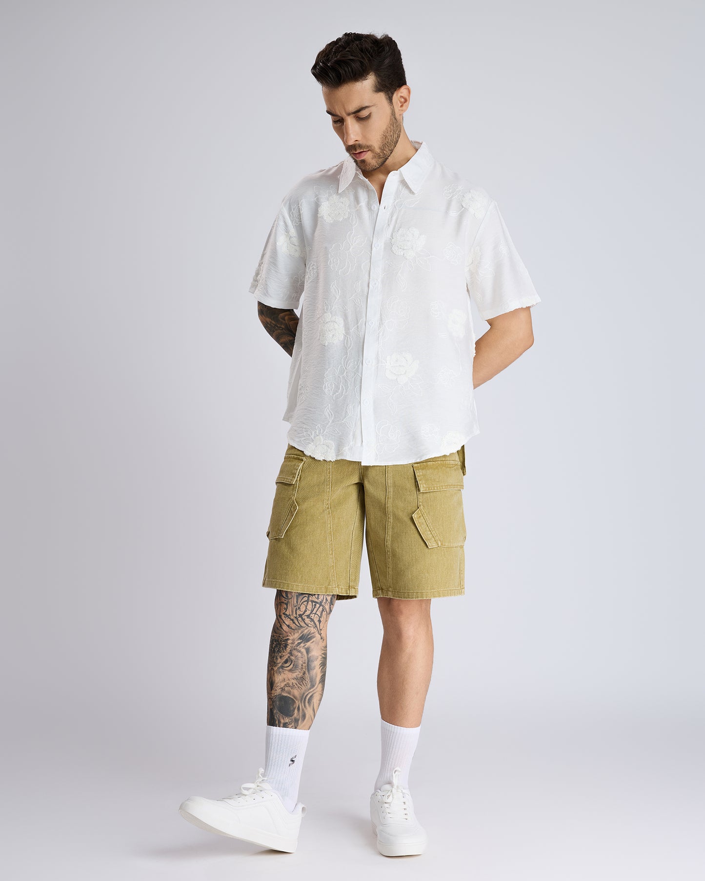 TEXTURED FLORAL SHIRT