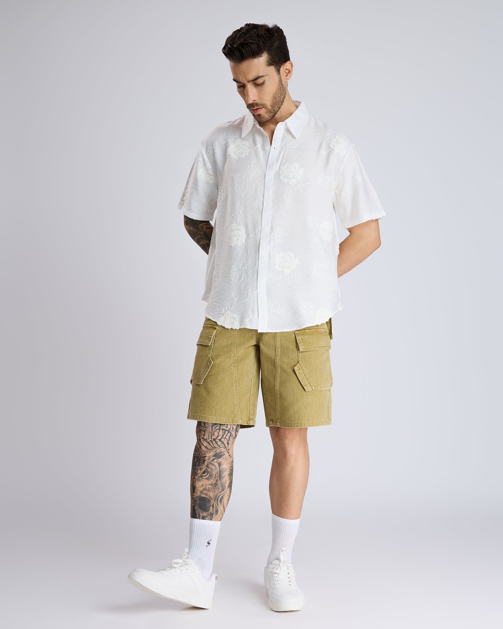 TEXTURED FLORAL SHIRT