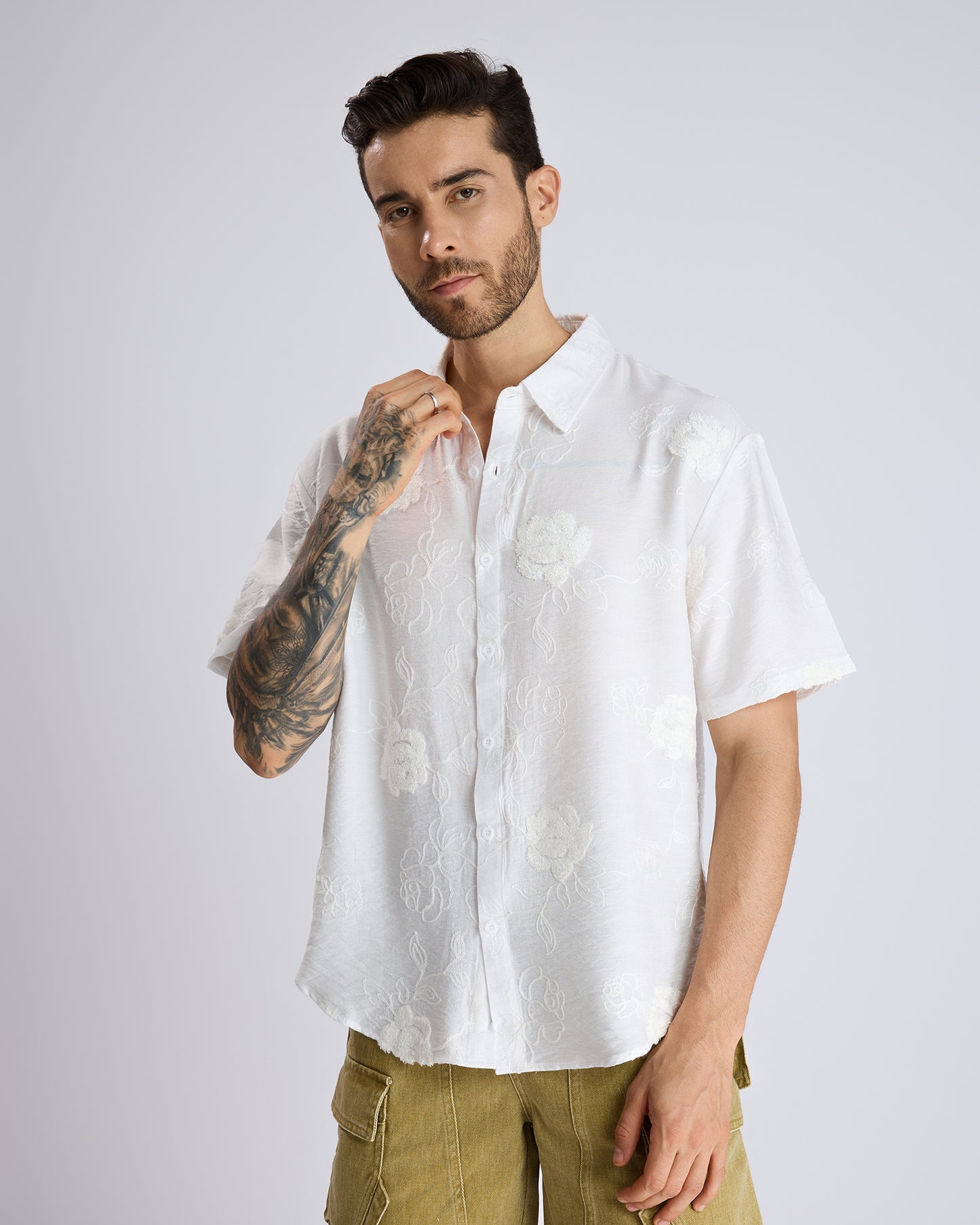 TEXTURED FLORAL SHIRT