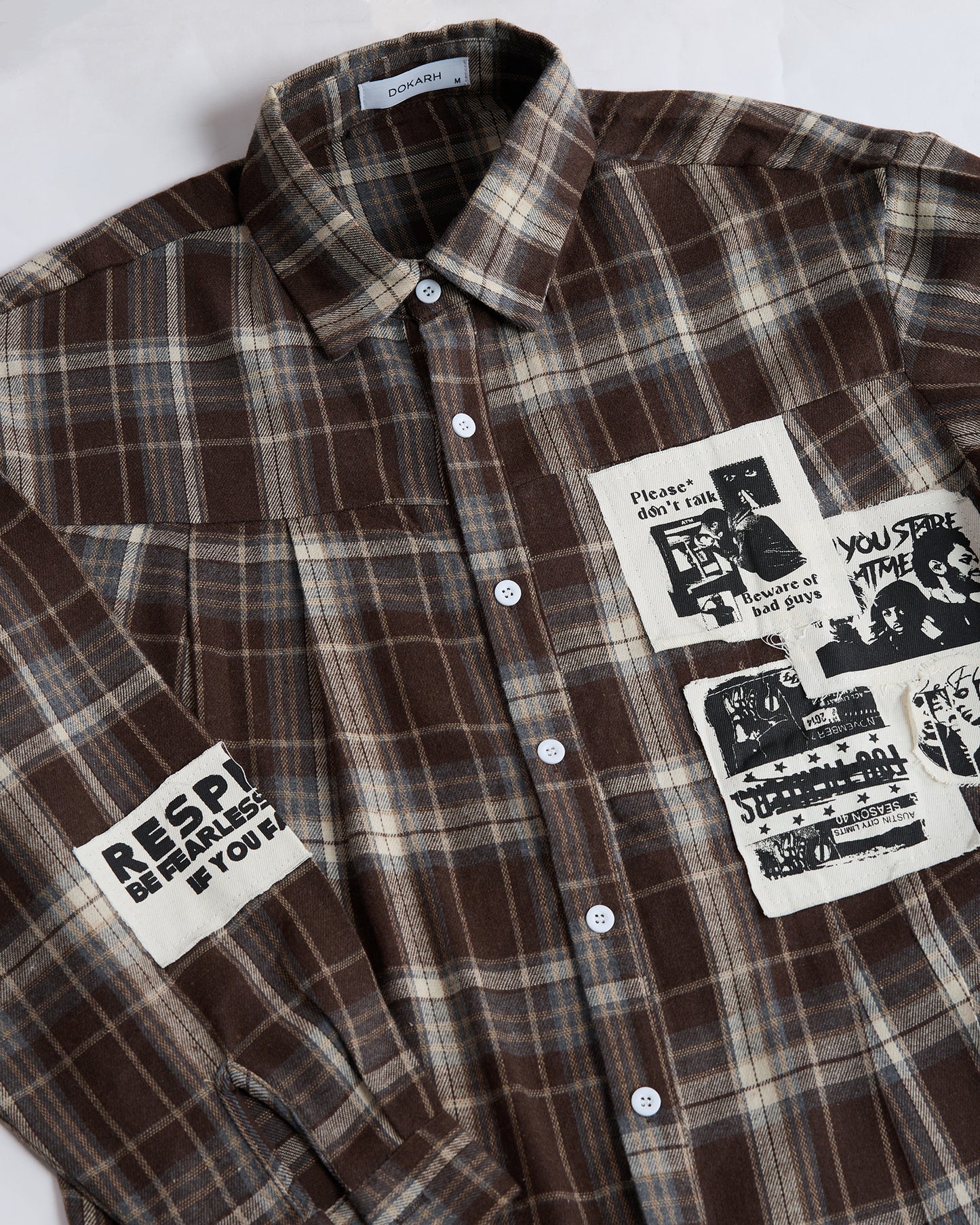 REBEL PATCHED FLANNEL SHIRT