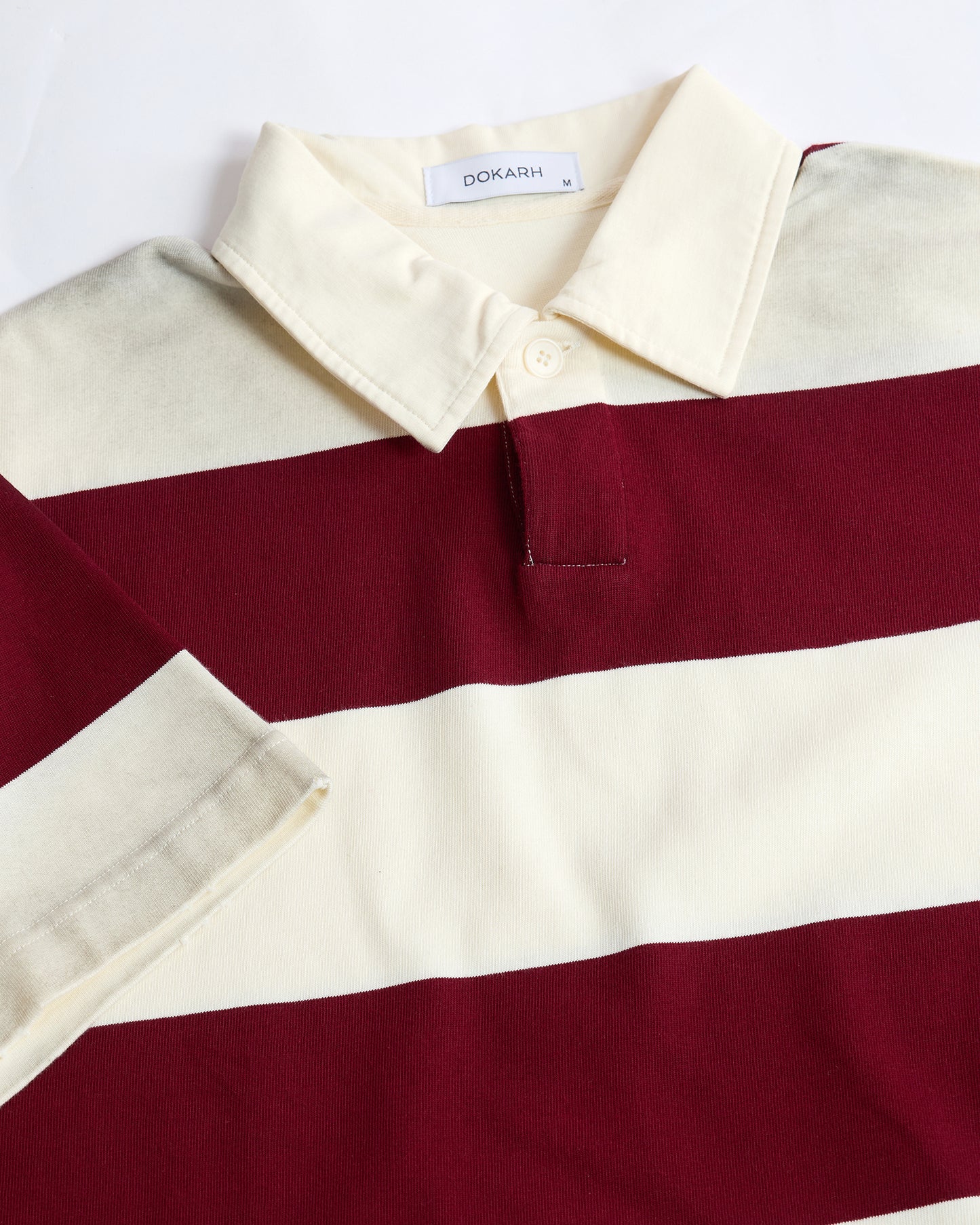 POPLIN COLLAR STRIPED POLO T-SHIRT