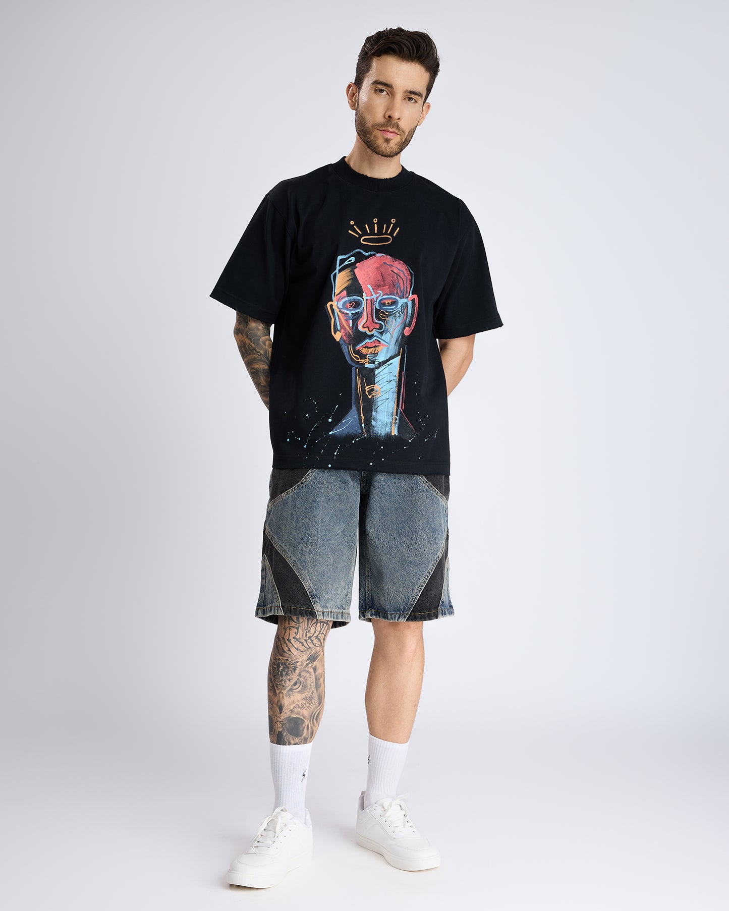 ABSTRACT FACE PRINT T-SHIRT