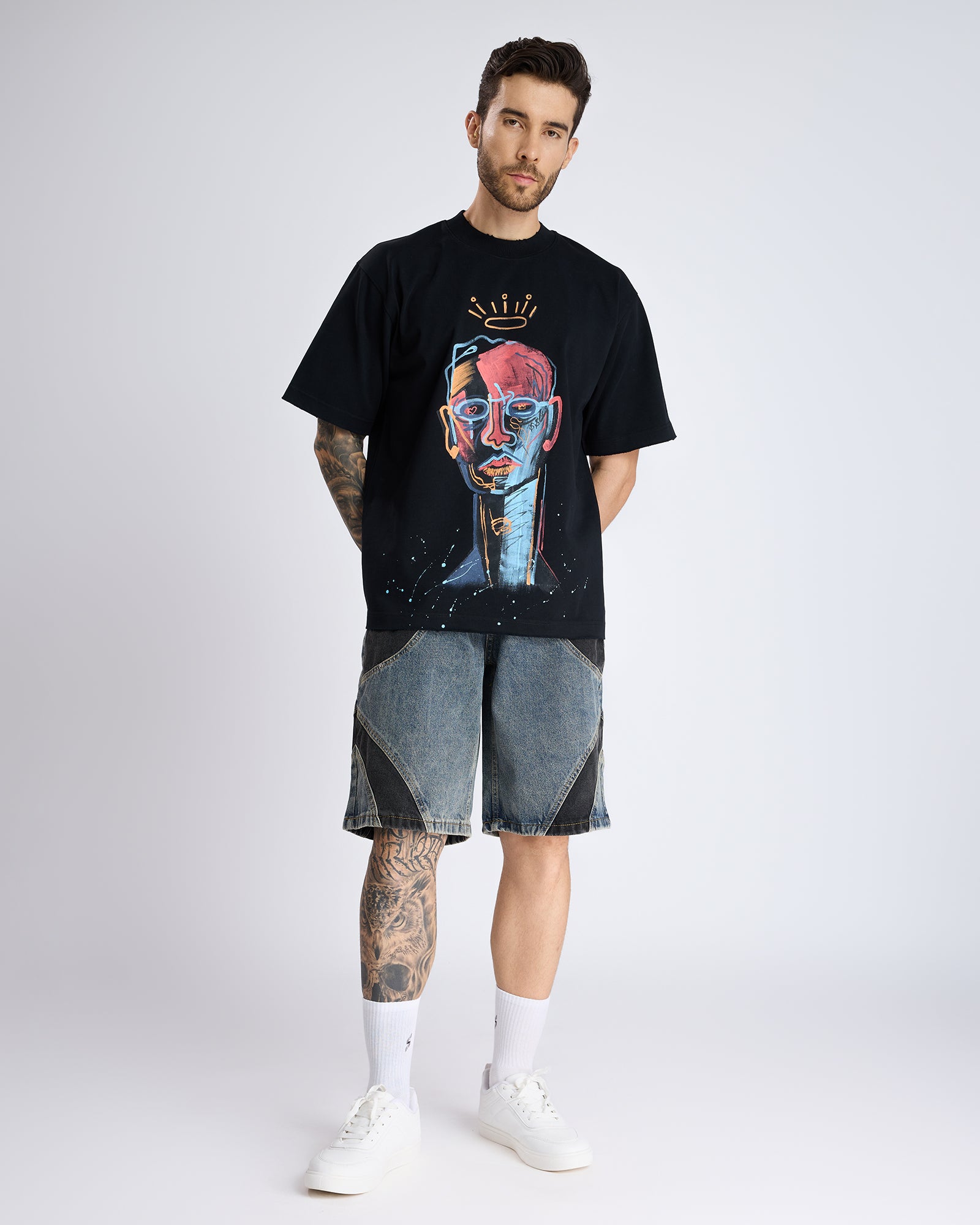 ABSTRACT FACE PRINT T-SHIRT