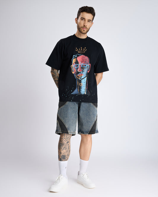 ABSTRACT FACE PRINT T-SHIRT