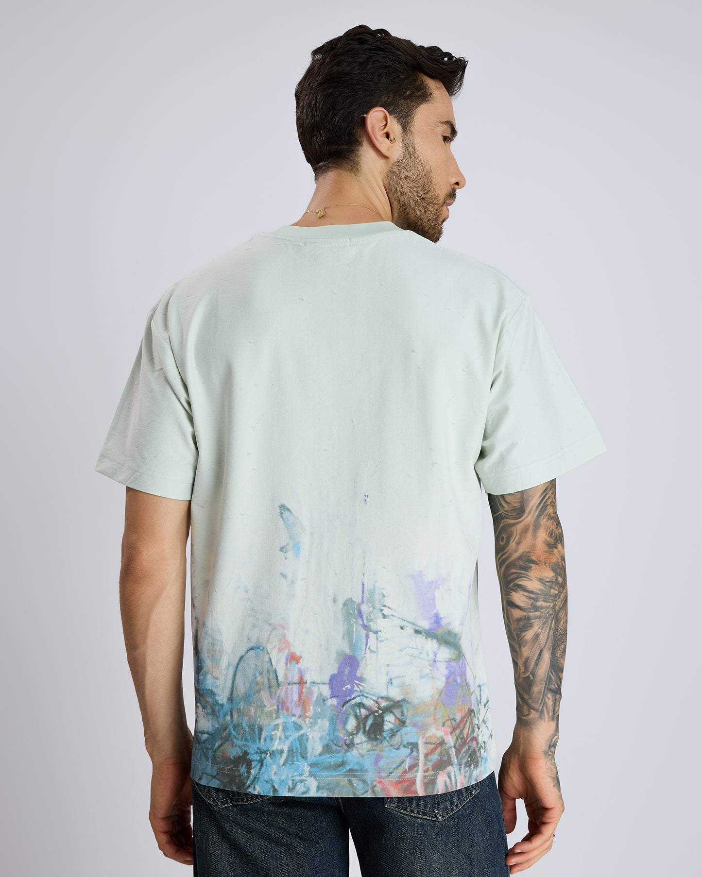 DISTRESSED ART PRINT T-SHIRT