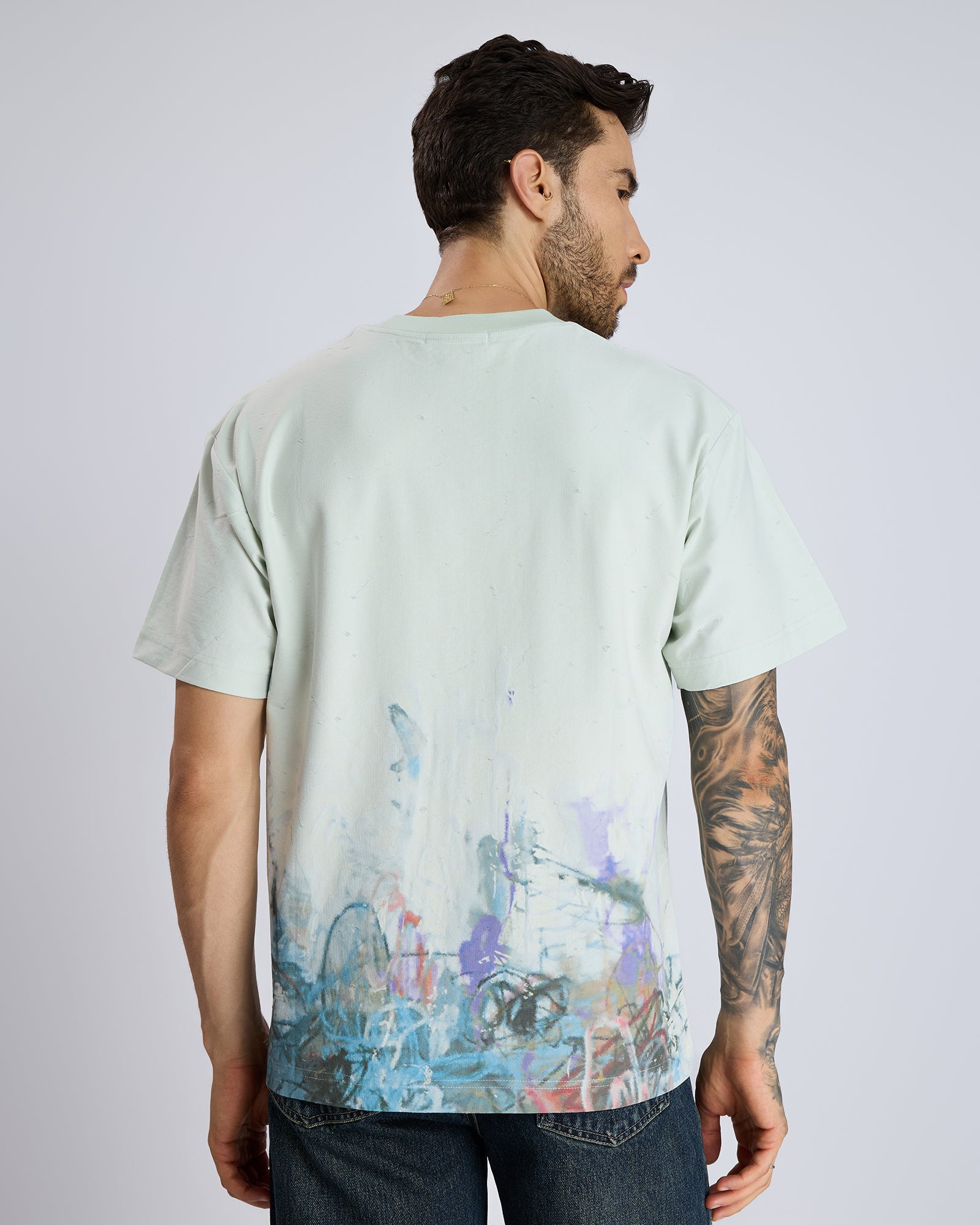DISTRESSED ART PRINT T-SHIRT