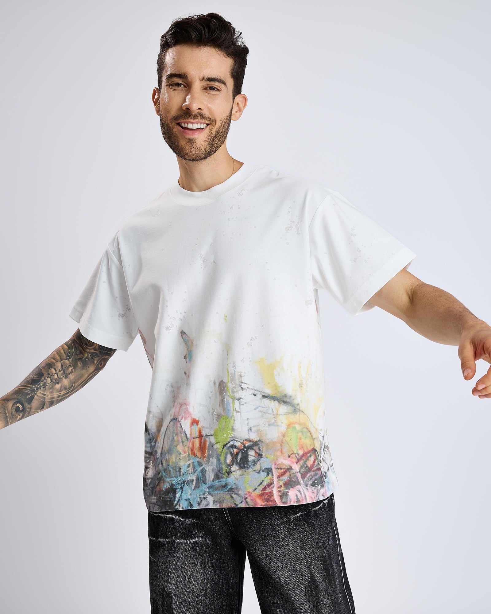 GRAFFITI FADE PRINT T-SHIRT