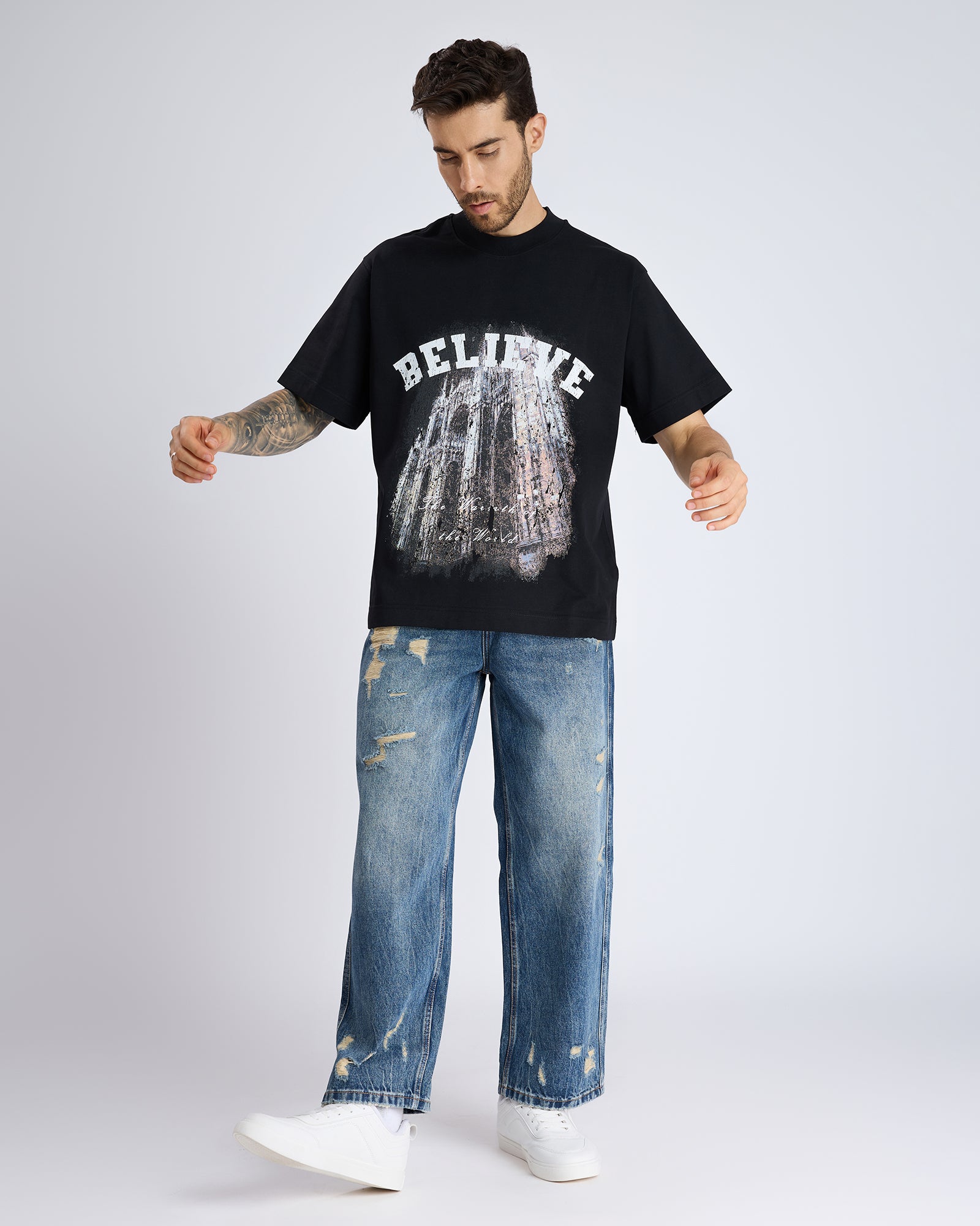 BELIEVE OVERSIZED GRAPHIC TEE