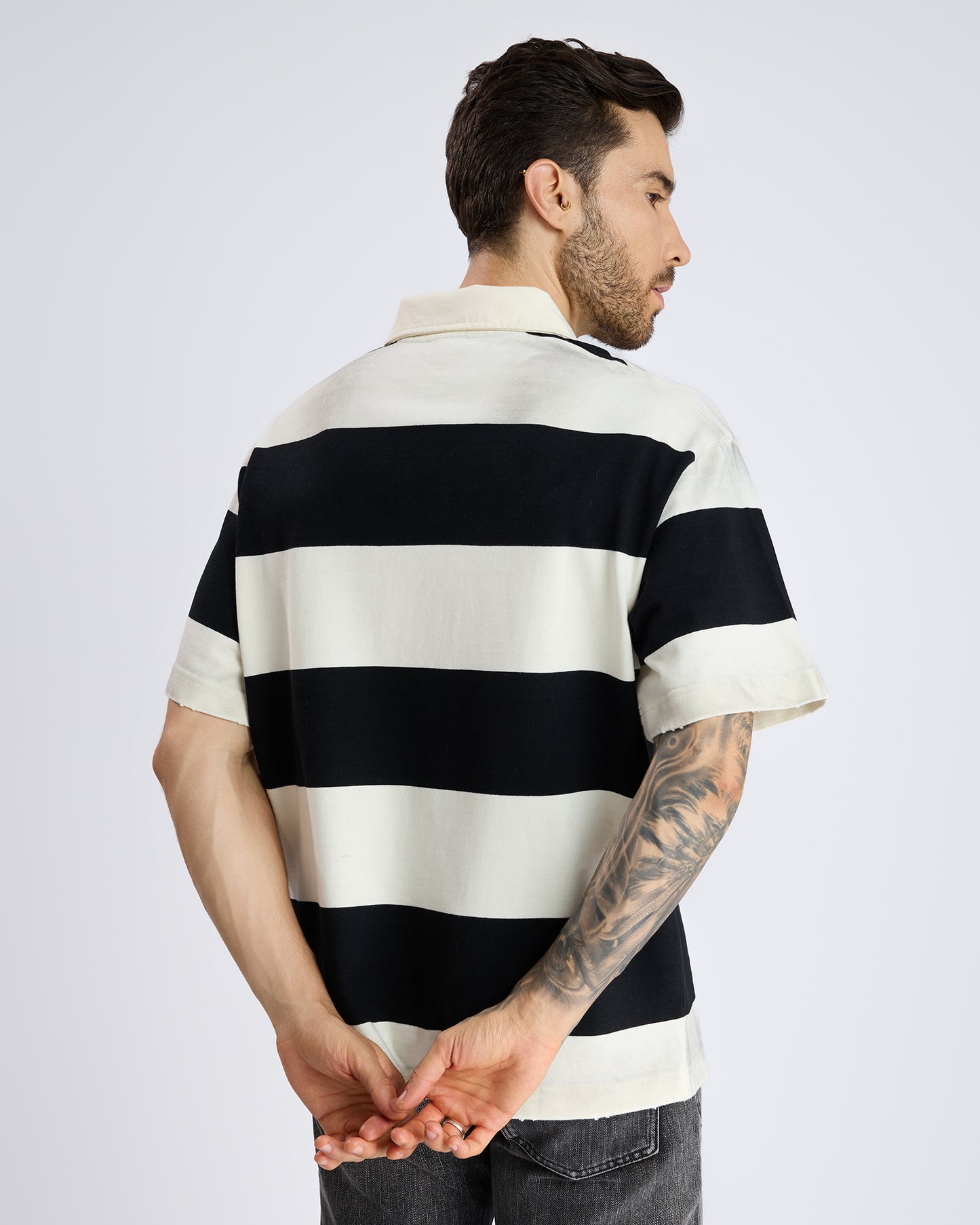 RUGBY STRIPE OVERSIZED POLO