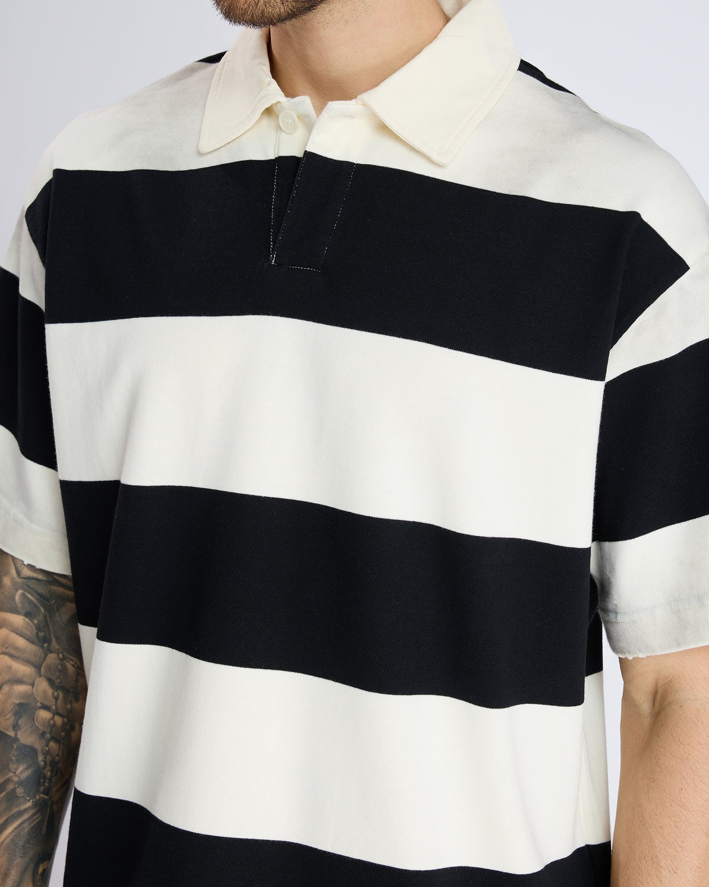 RUGBY STRIPE OVERSIZED POLO
