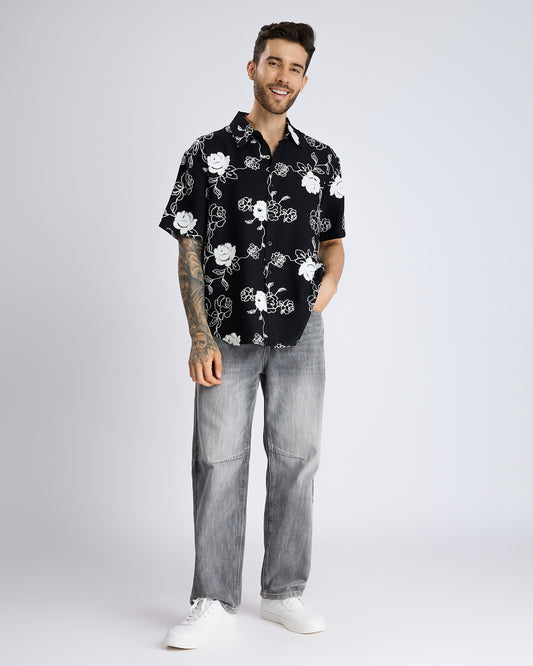 FLORAL EMBROIDERY RELAXED SHIRT
