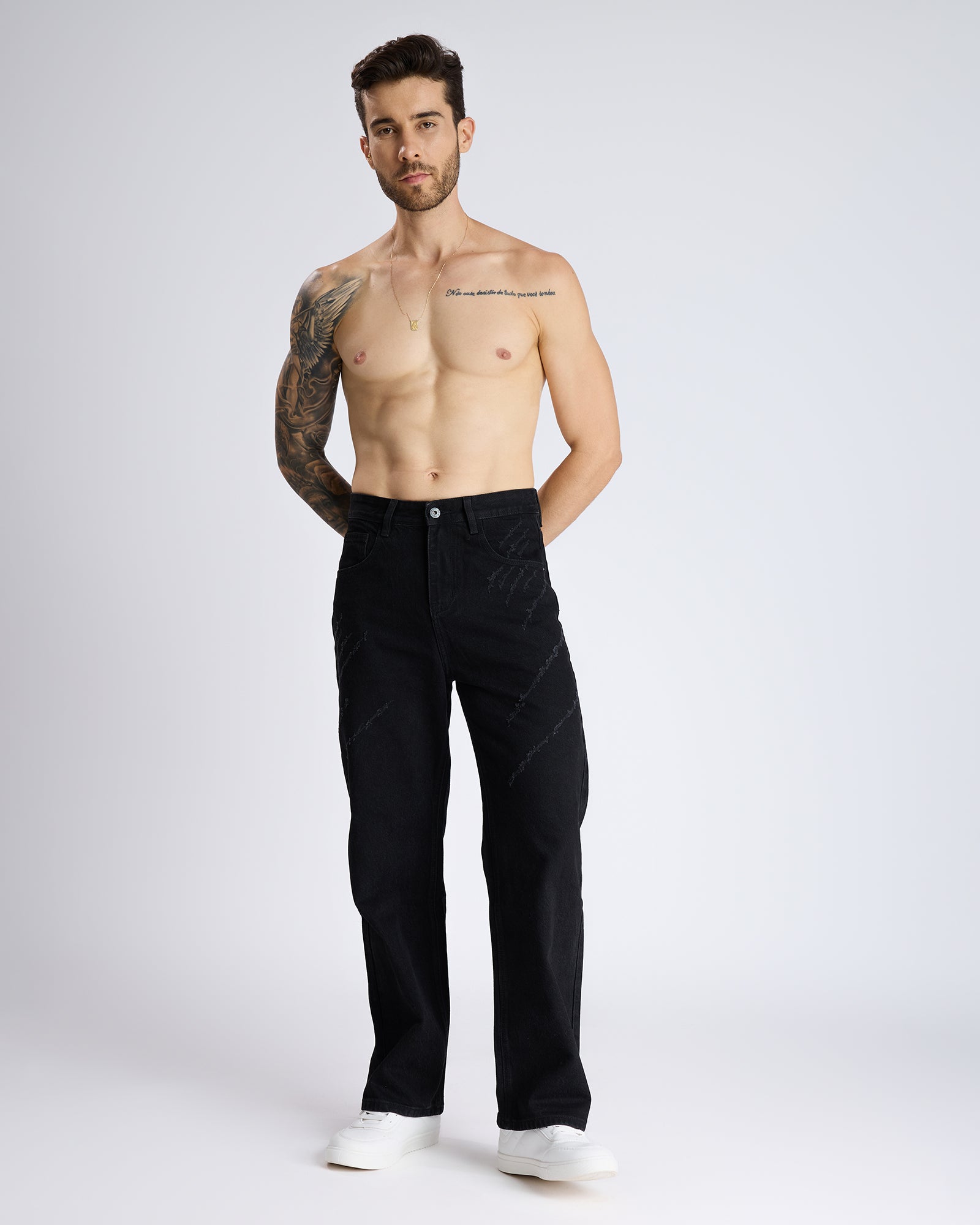 BASIC BAGGY BLACK DENIM JEANS