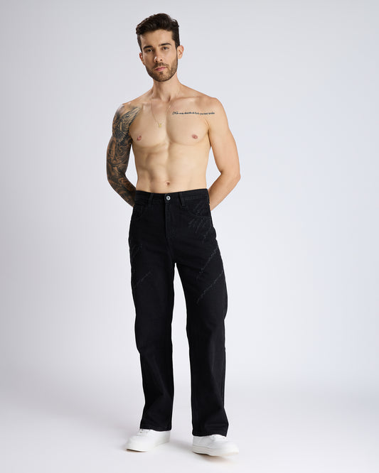 BASIC BAGGY BLACK DENIM JEANS