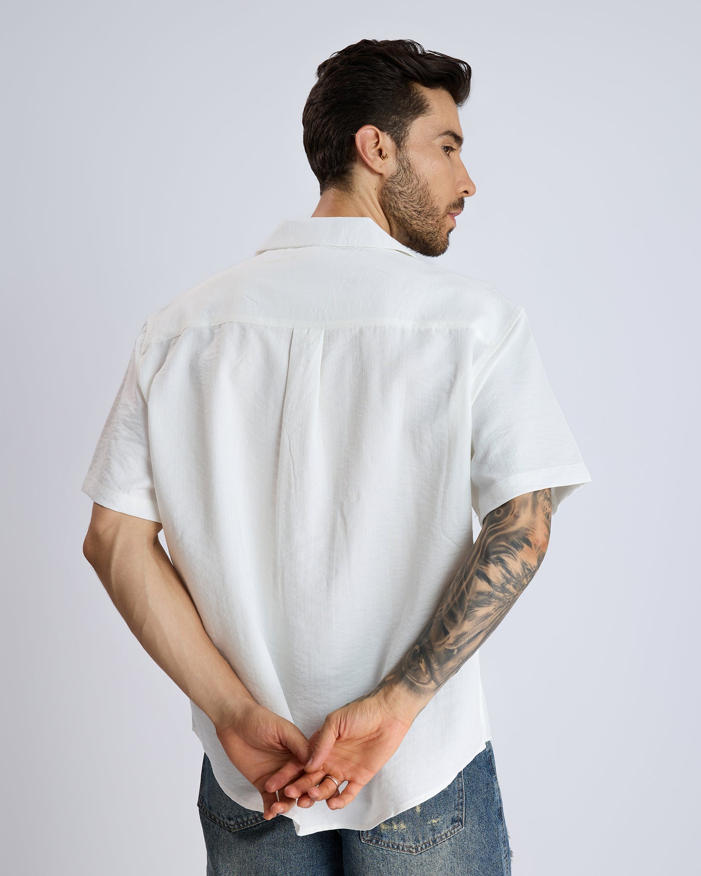 LACE DETAILED WHITE SHIRT