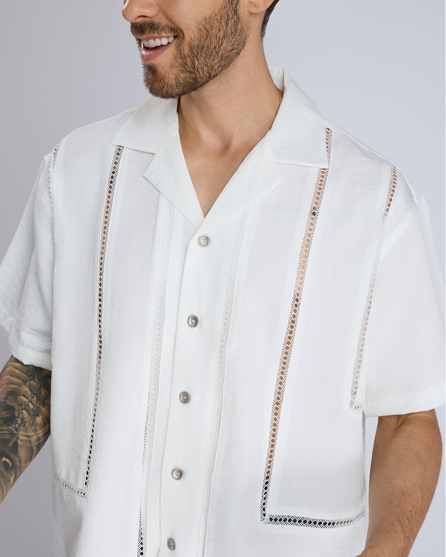 LACE DETAILED WHITE SHIRT