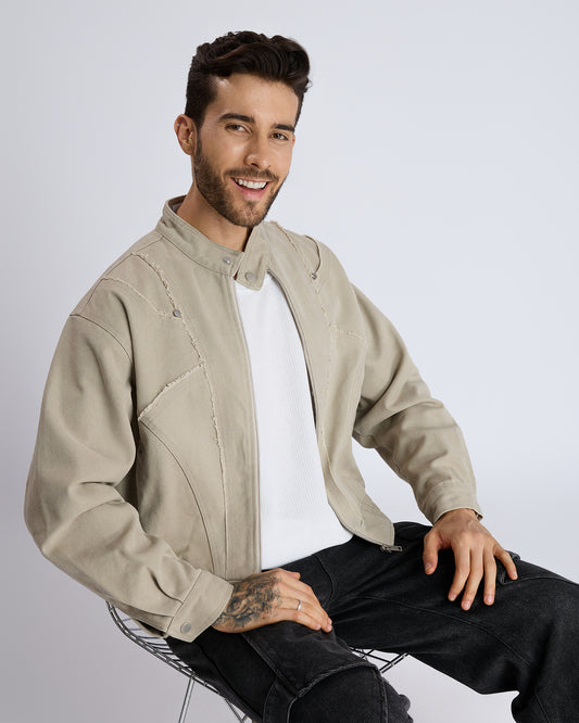 BEIGE ZIP JACKET