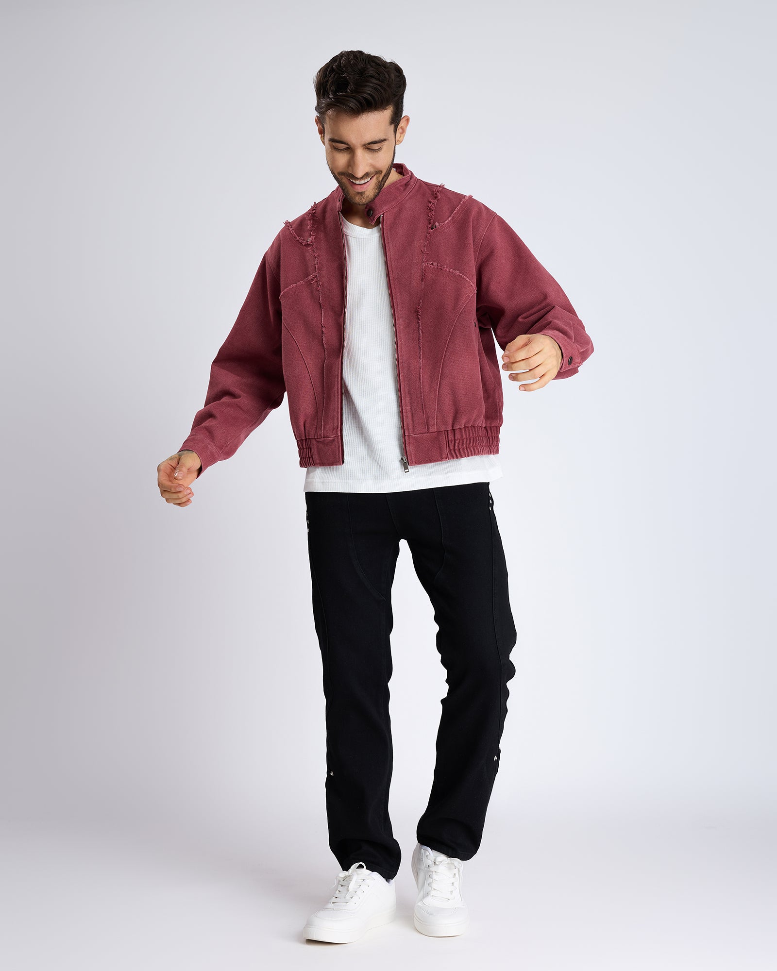 MAROON TEXTURED JACKET
