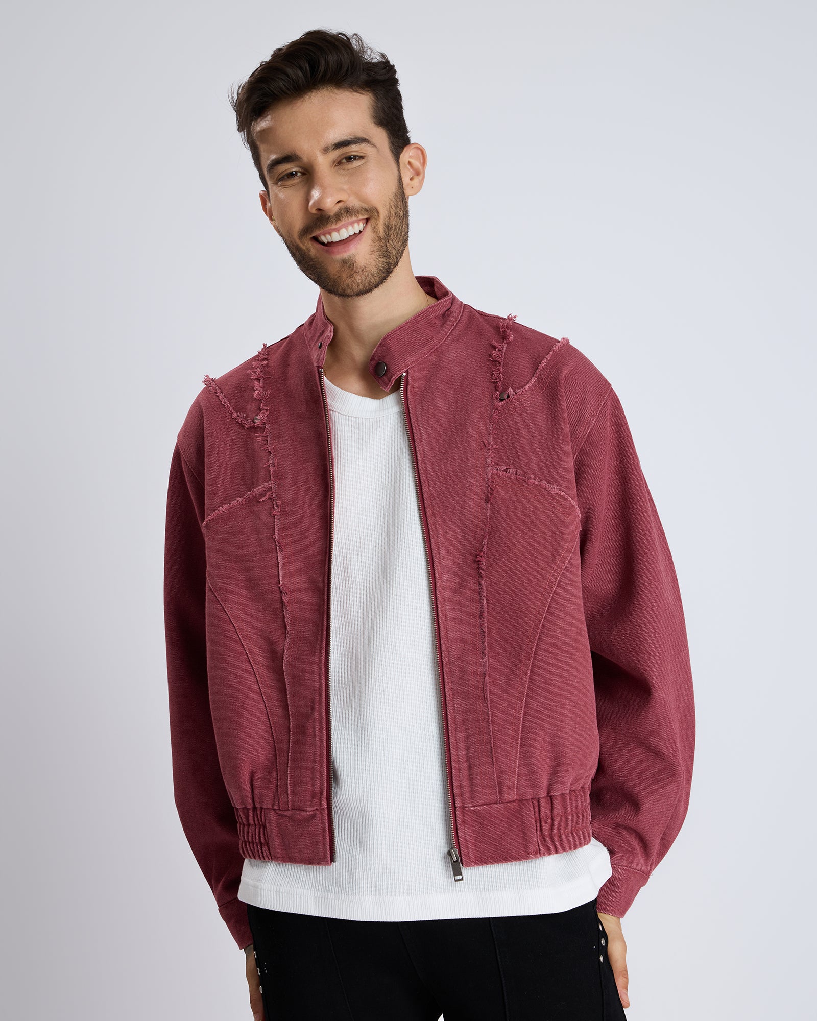 MAROON TEXTURED JACKET