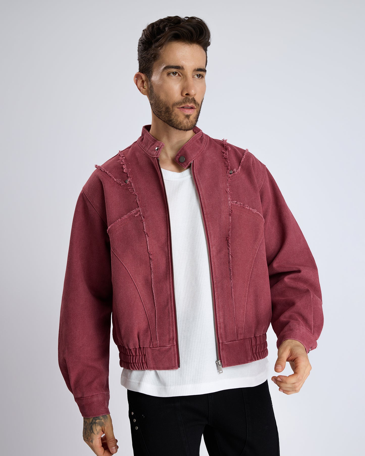 MAROON TEXTURED JACKET