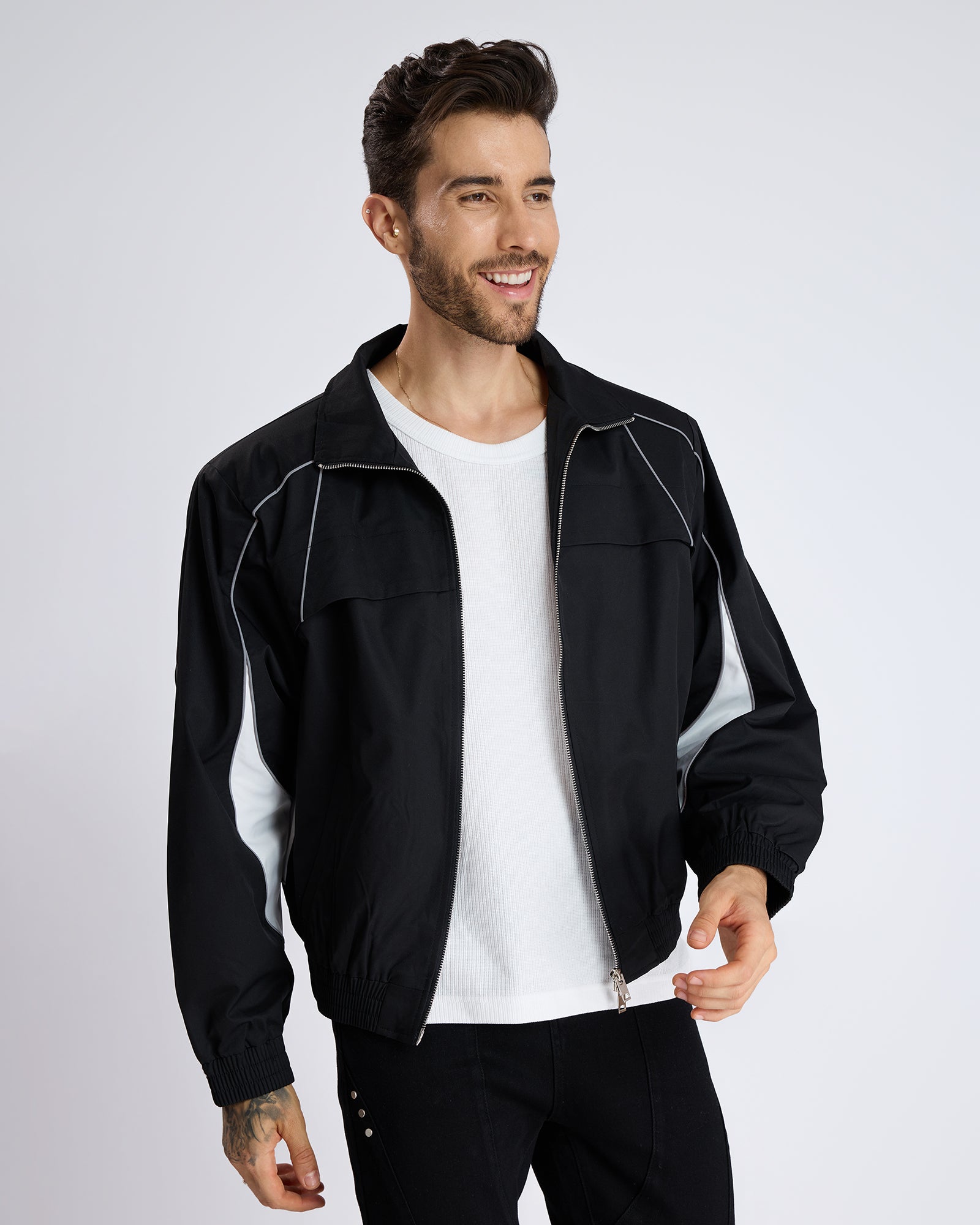 BLACK ZIP-UP JACKET