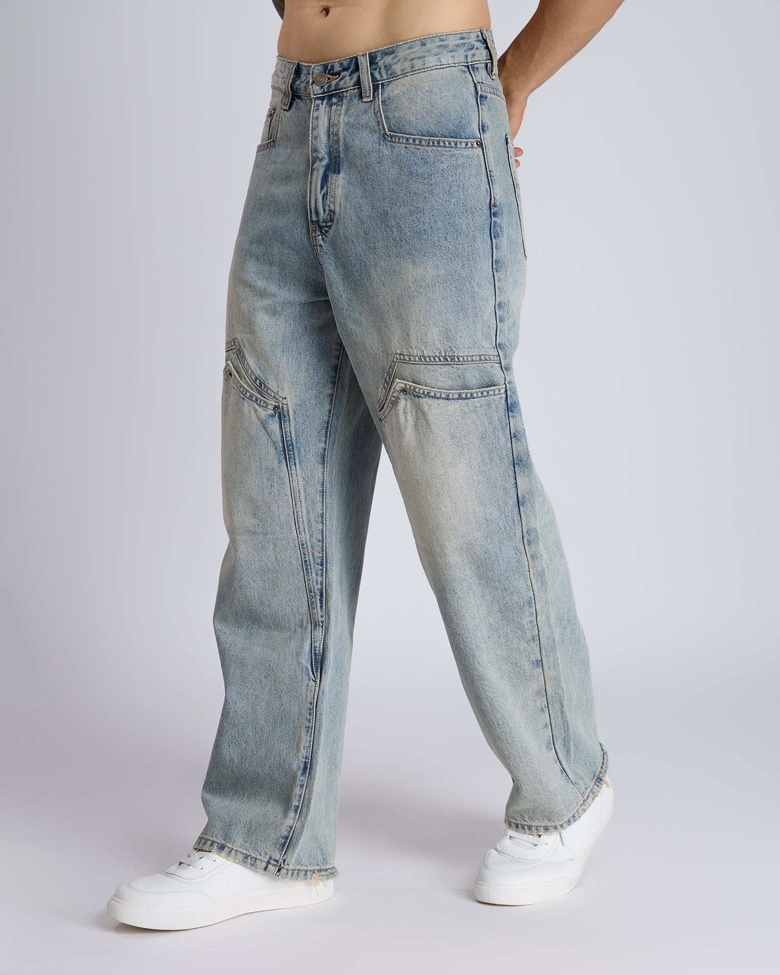 STRAIGHT-LEG DENIM JEANS