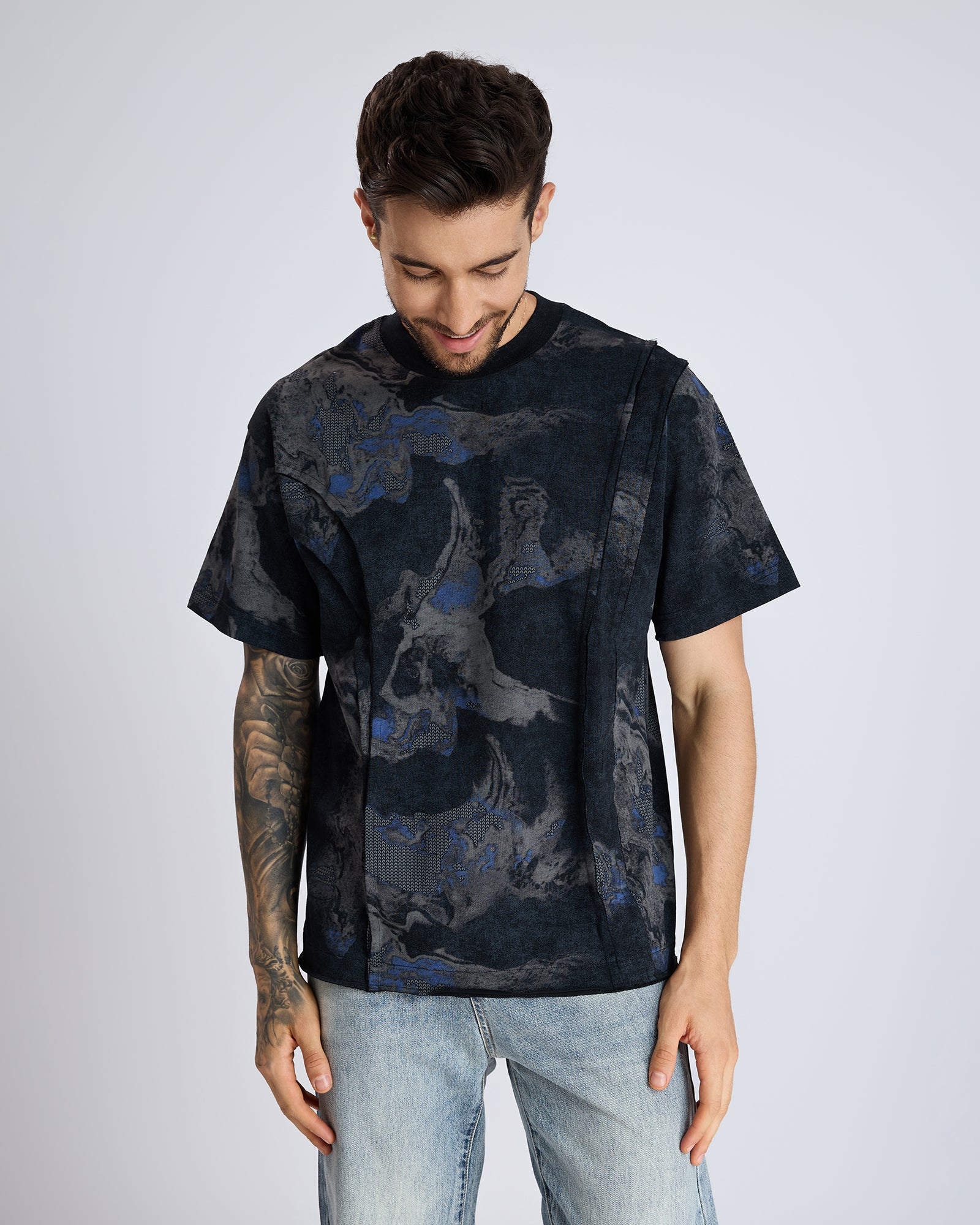 MULTI TEXTURED T-SHIRT by DOKARH