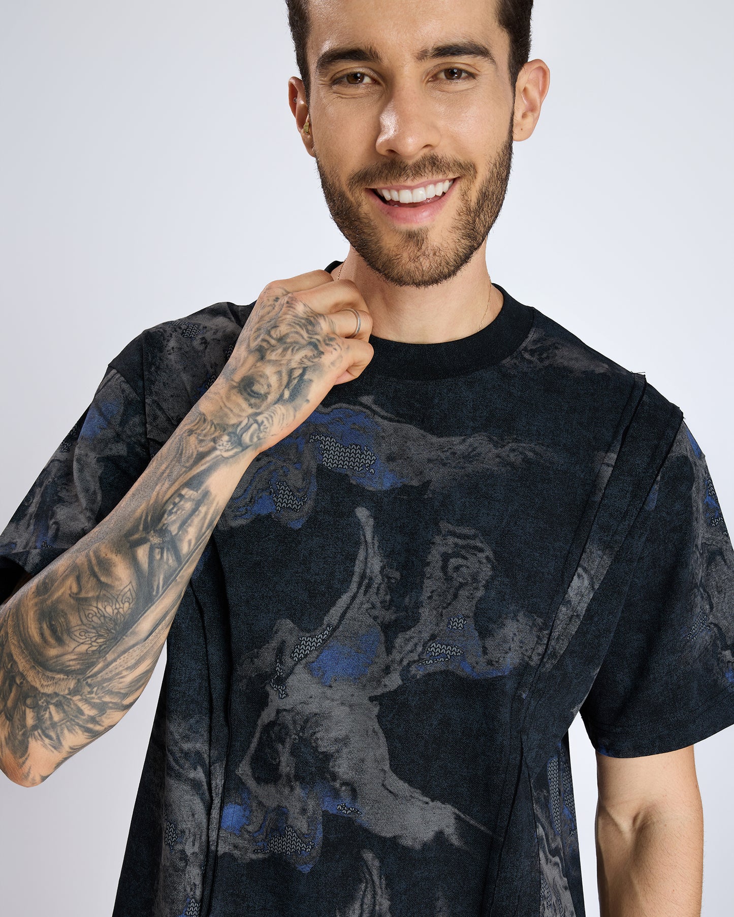 MULTI TEXTURED T-SHIRT by DOKARH