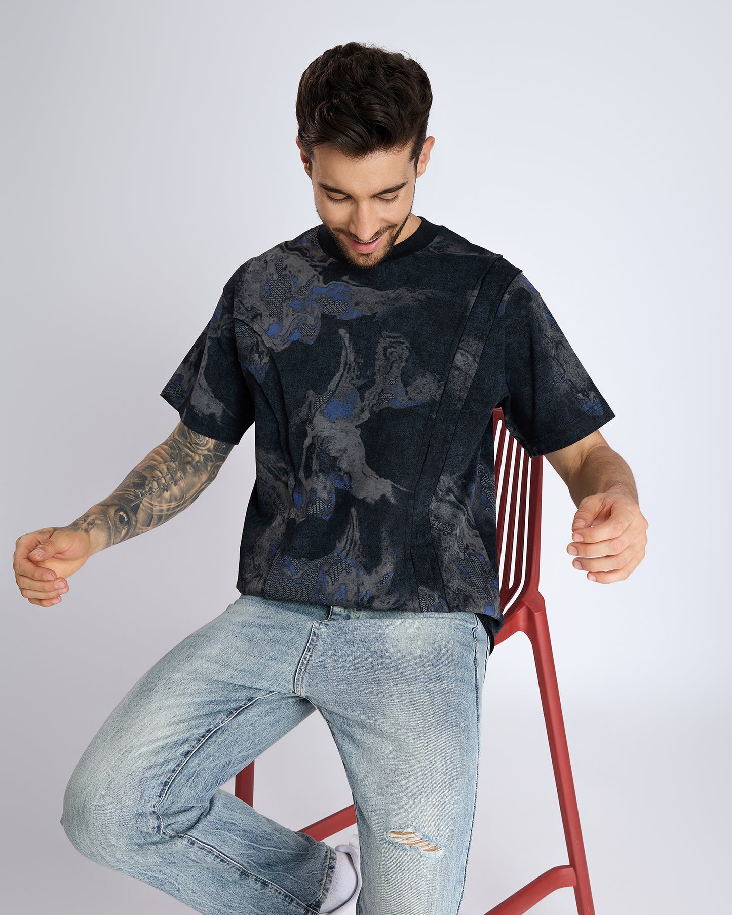 MULTI TEXTURED T-SHIRT by DOKARH