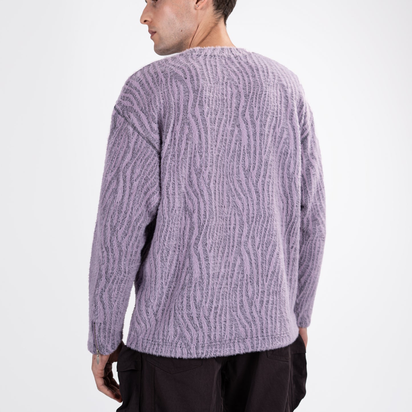 Textured Lavender Knit Pullover