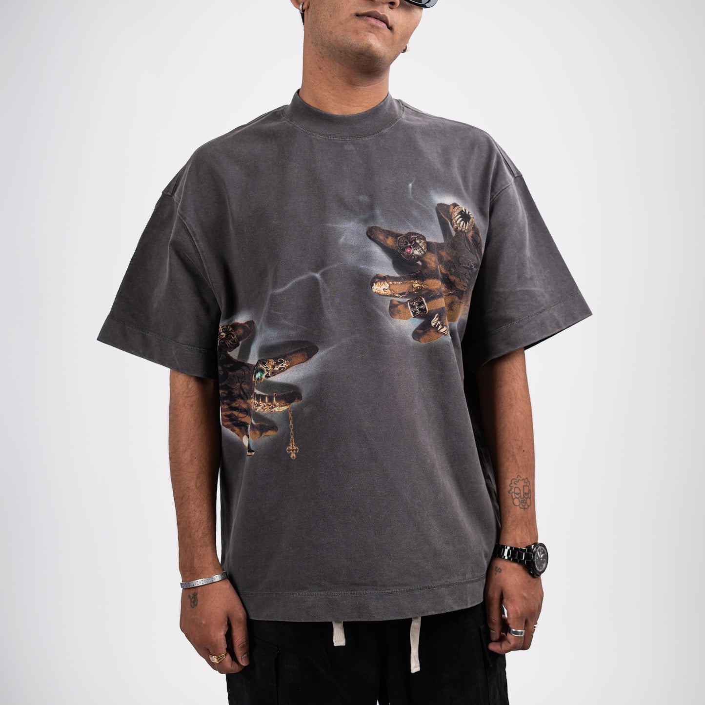 Men's Oversized Graphic Tee - Artistic Print