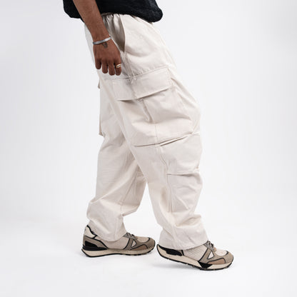 Cream White Cargo Pants