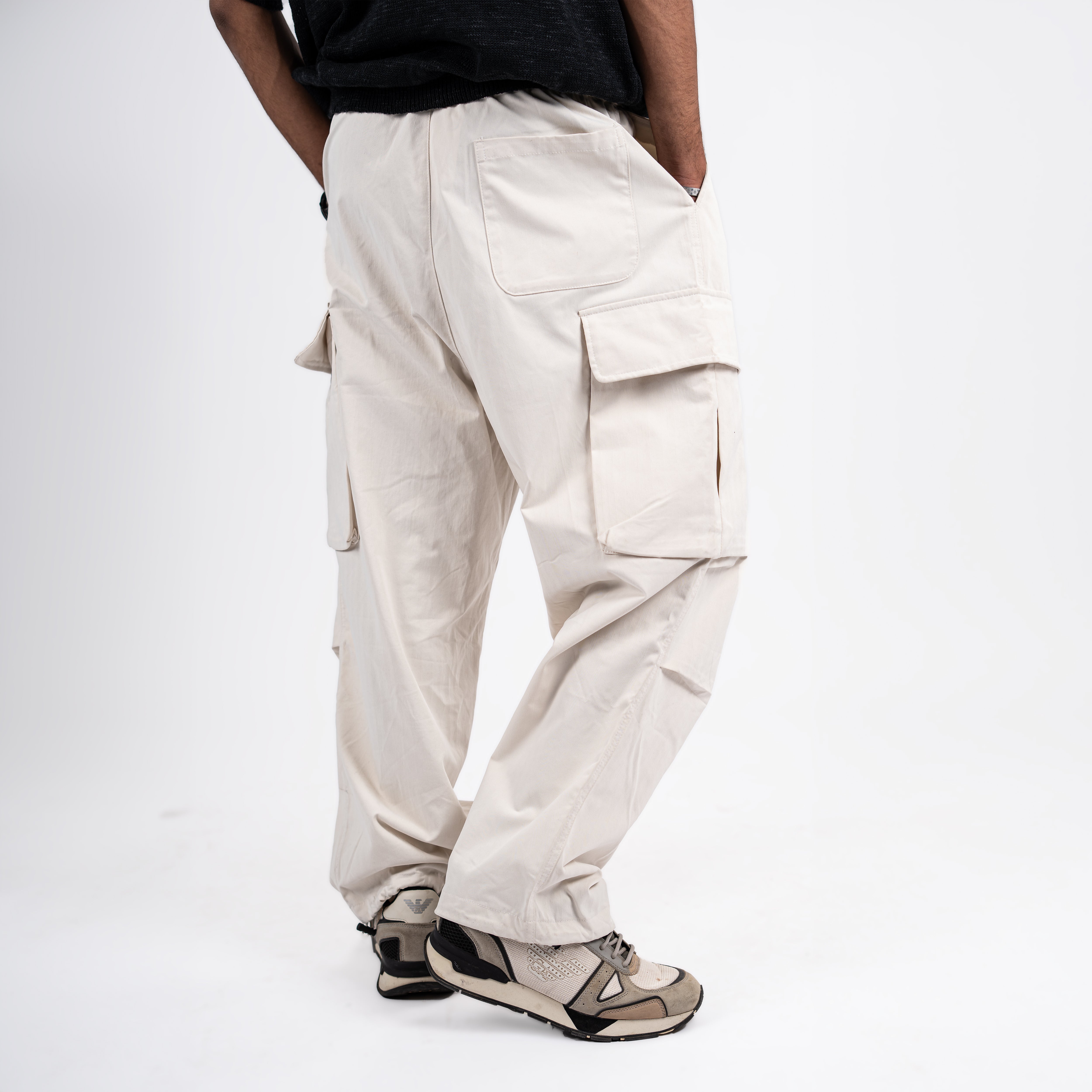 Cream White Cargo Pants