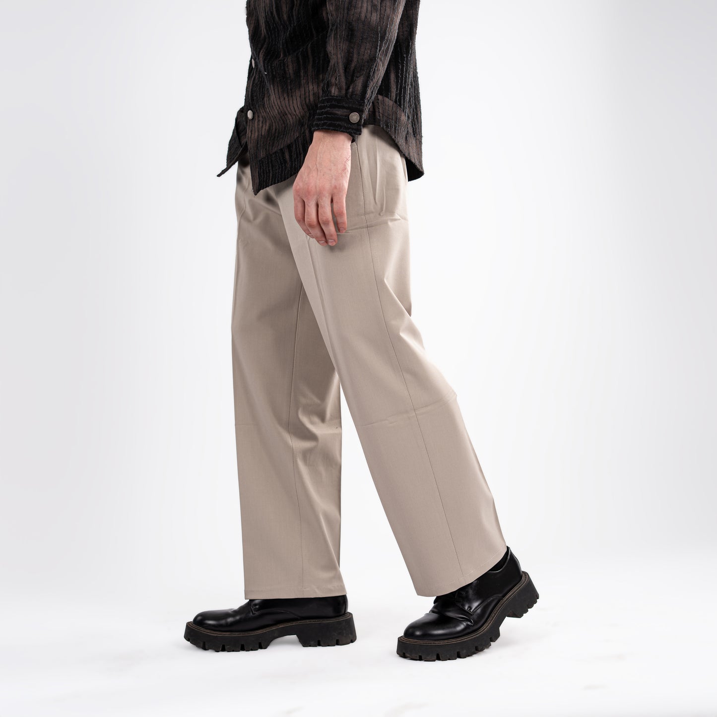 Stone Beige Relaxed Fit Trousers