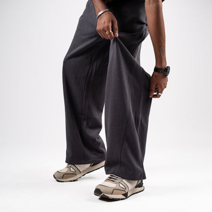 Charcoal wide-leg sweatpants