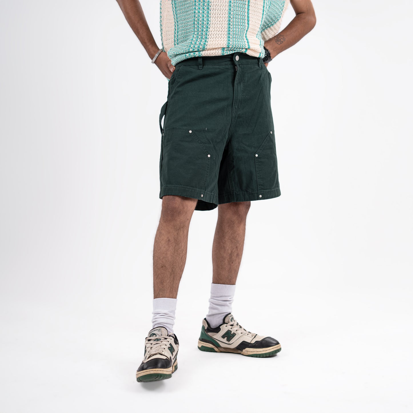 Deep Green Utility Carpenter Shorts