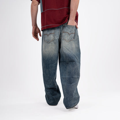 Retro Baggy Fit Distressed Denim Jeans for Men