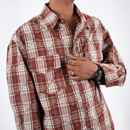 Men's Quilted Oversized Checkered Shirt