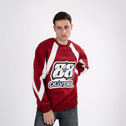 Maroon 340GSM Bold Stripe Sweatshirt