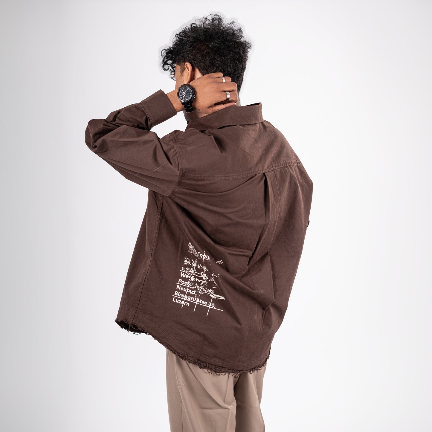 Chocolate Brown Washed Overshirt