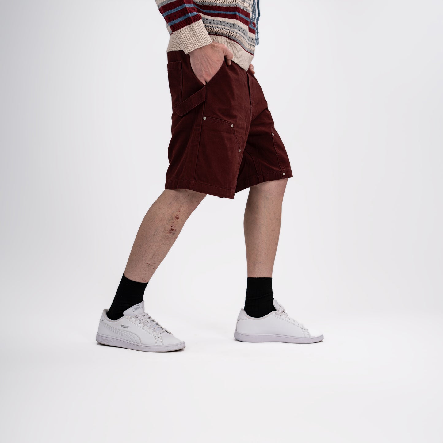 Burgundy Cargo Shorts