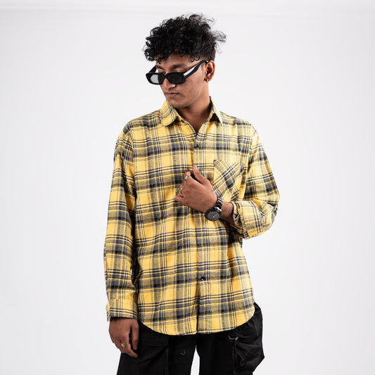 Men's Yellow Plaid Shirt